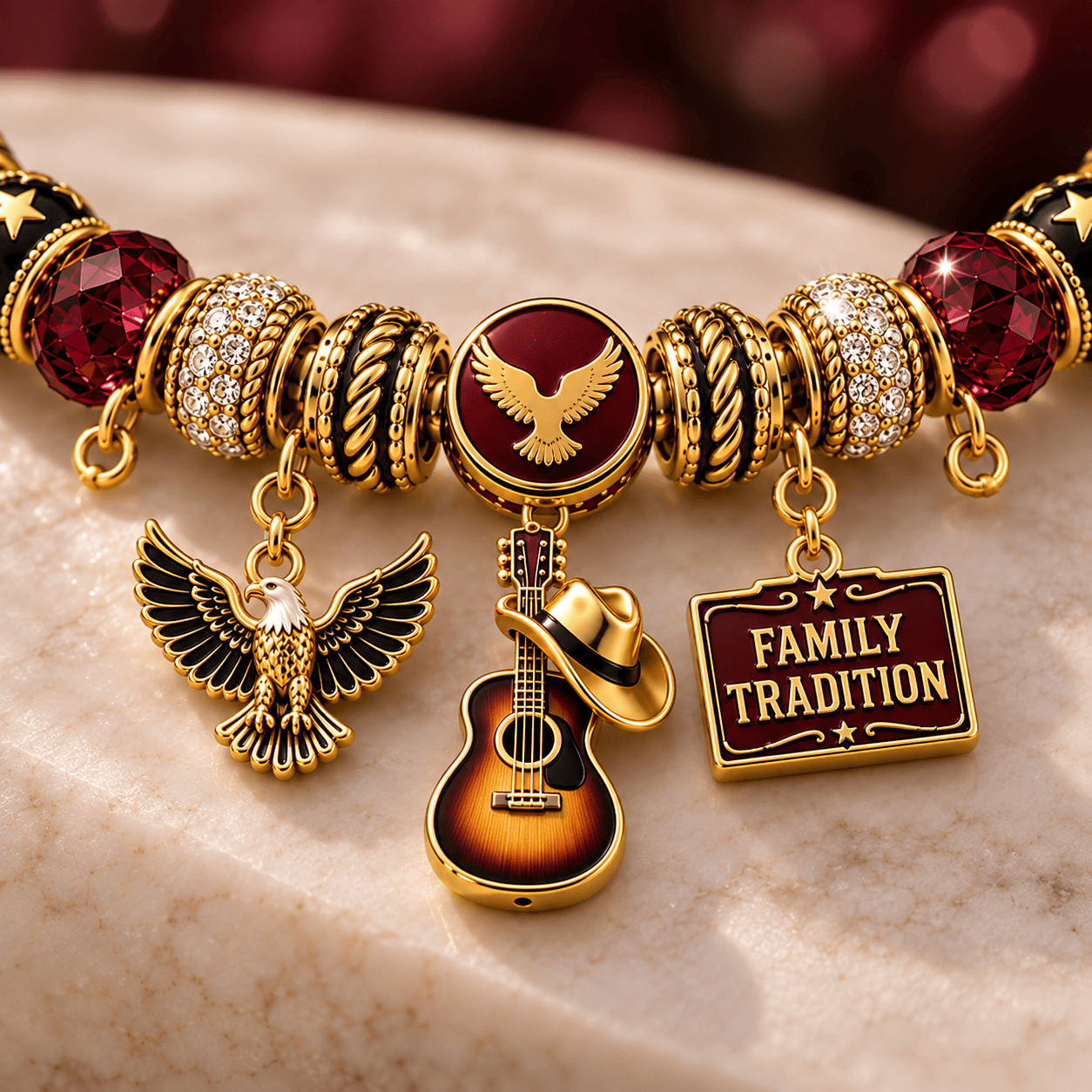 HWLJ Gold Charm Bracelet Set NHVH