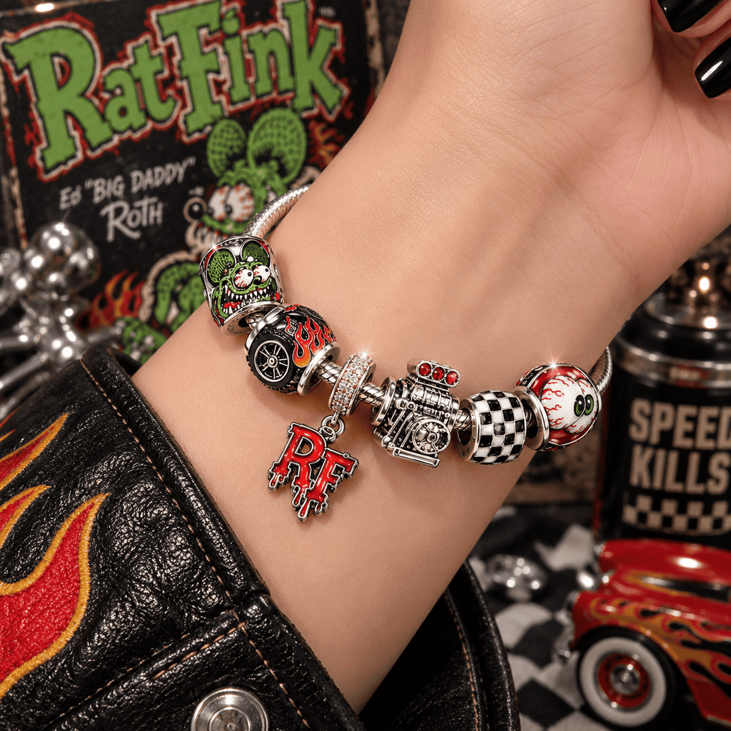 RFK Silver Charm Bracelet Set VTH