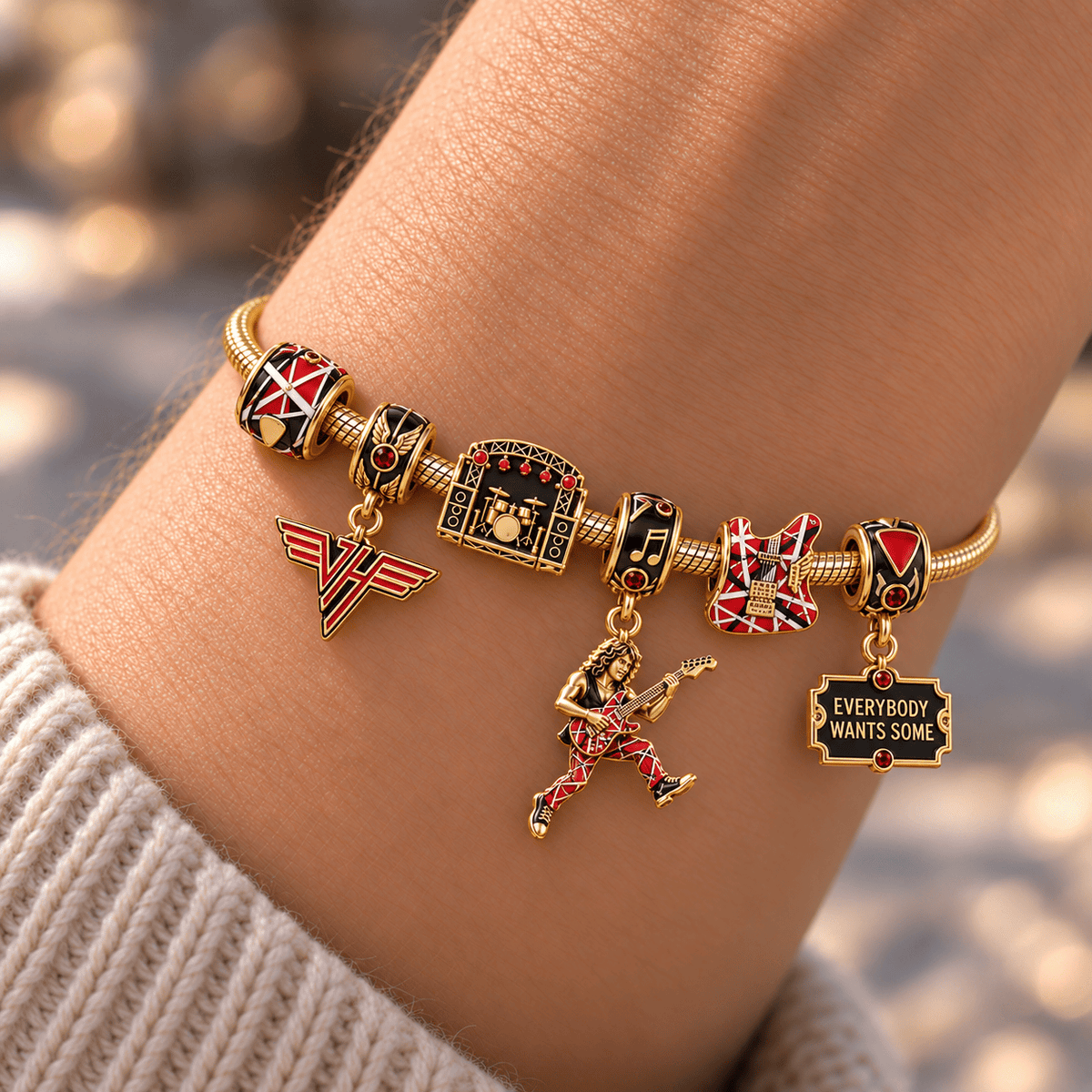 VHL Gold Charm Bracelet Set HQH