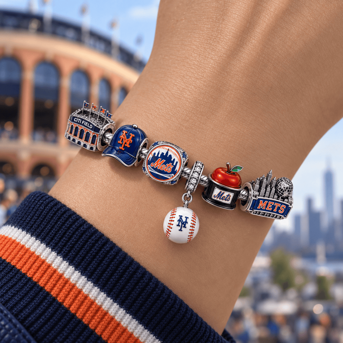 NYM Silver Charm Bracelet Set PTT