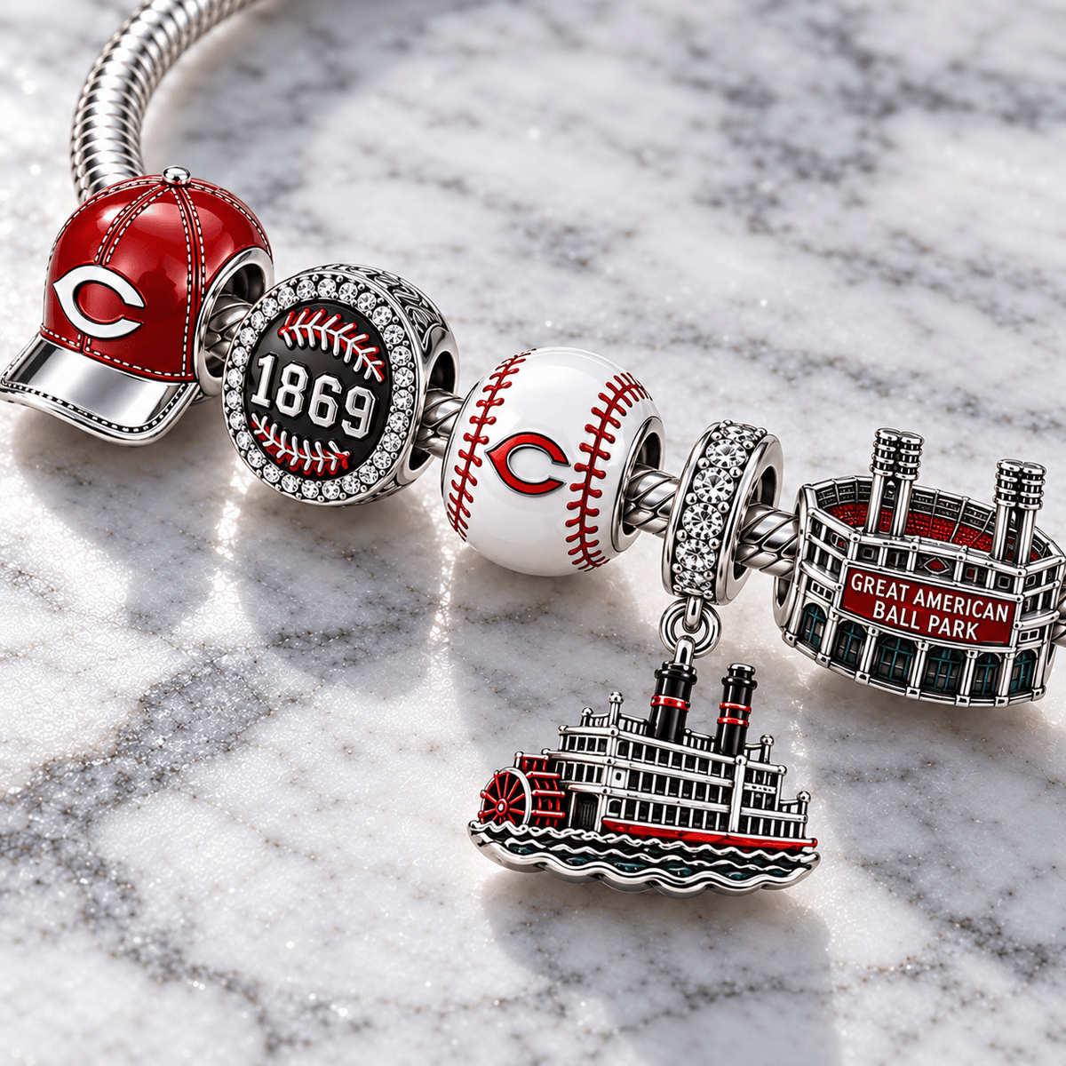 CCR Silver Charm Bracelet Set PTT