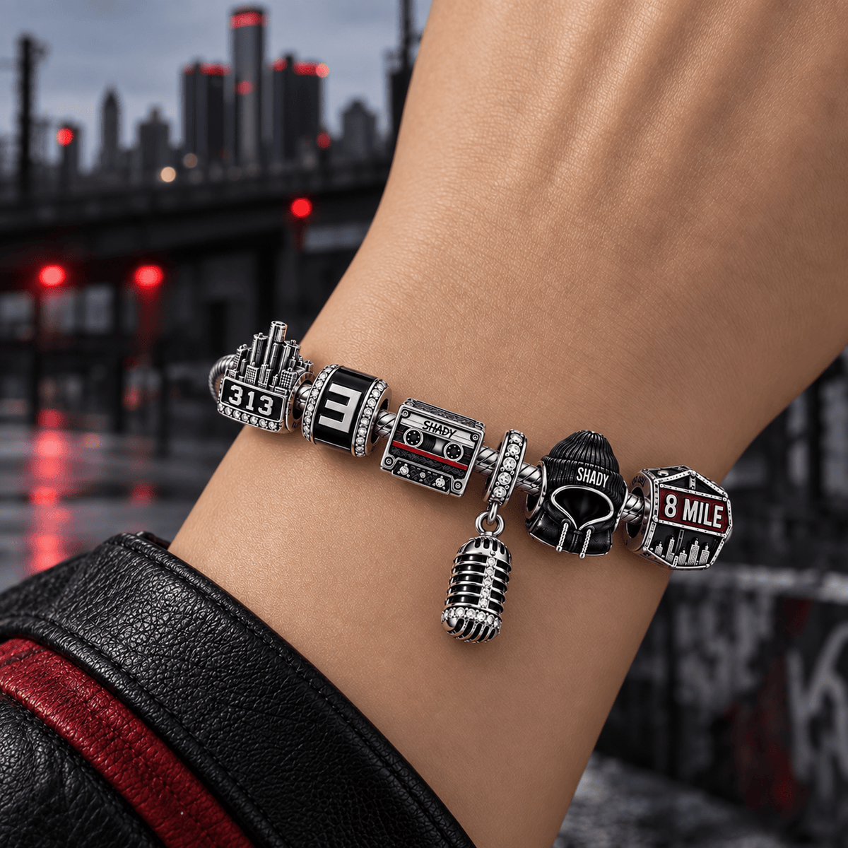 EMN Silver Charm Bracelet Set PTT