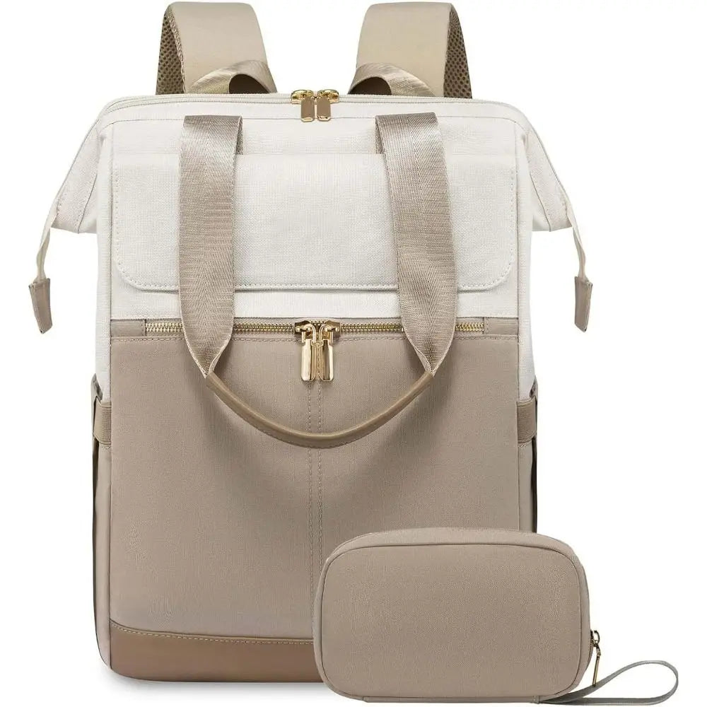 Simple Large Capacity Backpack with Storage Bag 16 Pockets Laptop Bag Portable Light Weight Travel Bag for Women