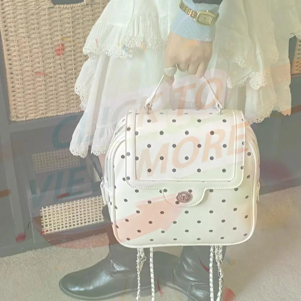 Polka Dot Cute PU Leather Mini Backpack Purse Coquette Rucksack Fashion Backpack for Women Teen Girl Gifts Trendy Stuff for Kids